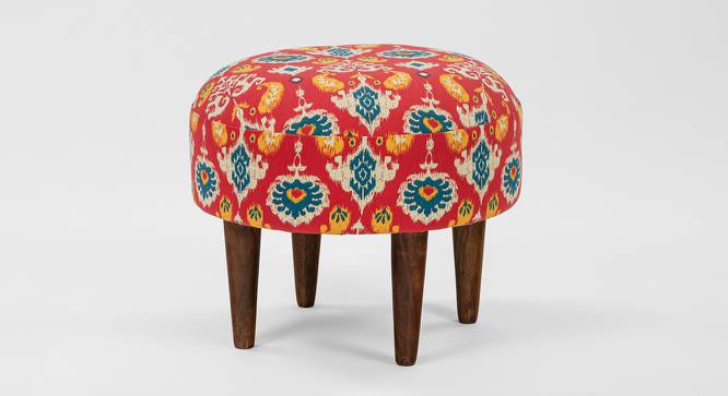 Brenton Solid Wood Foot Stool in Red Colour (Red) by Urban Ladder - Cross View Design 1 - 546376