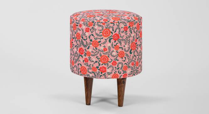 Kourtney Solid Wood Pouffe in Pink Colour (Pink) by Urban Ladder - Front View Design 1 - 546429