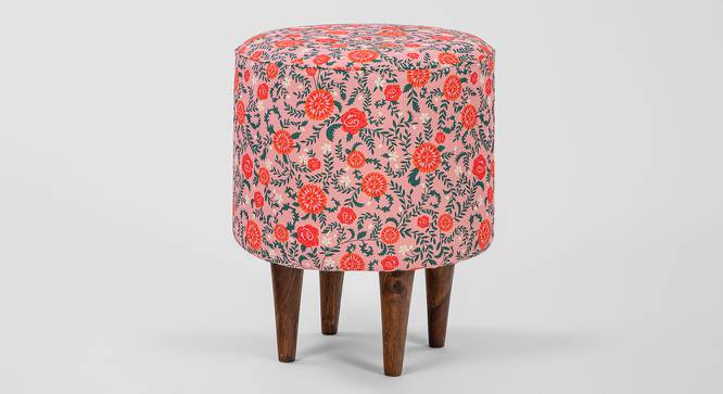 Kourtney Solid Wood Pouffe in Pink Colour (Pink) by Urban Ladder - Cross View Design 1 - 546441