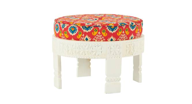 Lathan Solid Wood Foot Stool in Red Colour (Red) by Urban Ladder - Cross View Design 1 - 546496