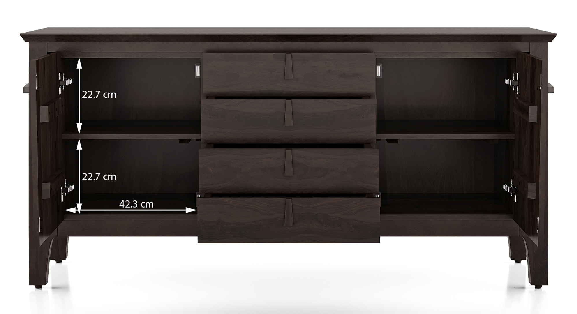 Satori Solid Wood Sideboard in American Walnut Finish Urban Ladder