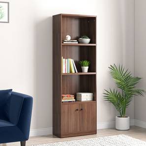 Bookshelf Design Darcia Engineered Wood Bookshelf in Rustic Walnut Finish