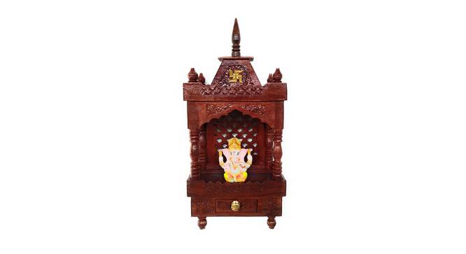 Ananya Solid Wood Free Standing Prayer Unit (Natural Wood, Melamine Finish) by Urban Ladder - Cross View Design 1 - 547035