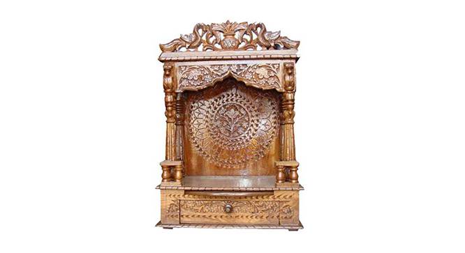 Aditi Solid Wood Free Standing Prayer Unit (Natural Wood, Melamine Finish) by Urban Ladder - Cross View Design 1 - 547040