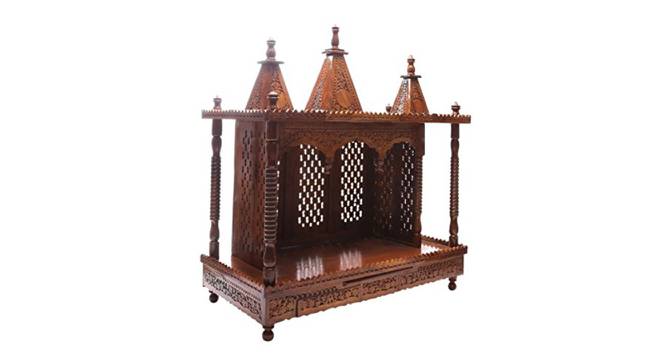 Dhruv Solid Wood Free Standing Prayer Unit (Natural Wood, Melamine Finish) by Urban Ladder - Front View Design 1 - 547045