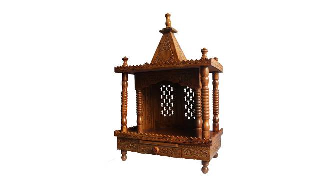 Shaan Solid Wood Free Standing Prayer Unit (Natural Wood, Melamine Finish) by Urban Ladder - Front View Design 1 - 547055