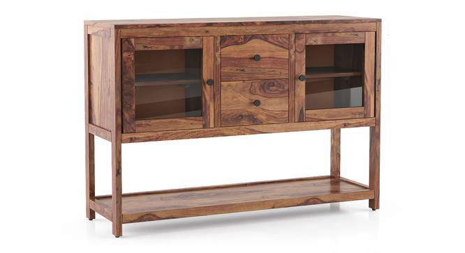 Mikella Solid Wood Glass Door Sideboard (Teak Finish) by Urban Ladder - Front View Design 1 - 547231