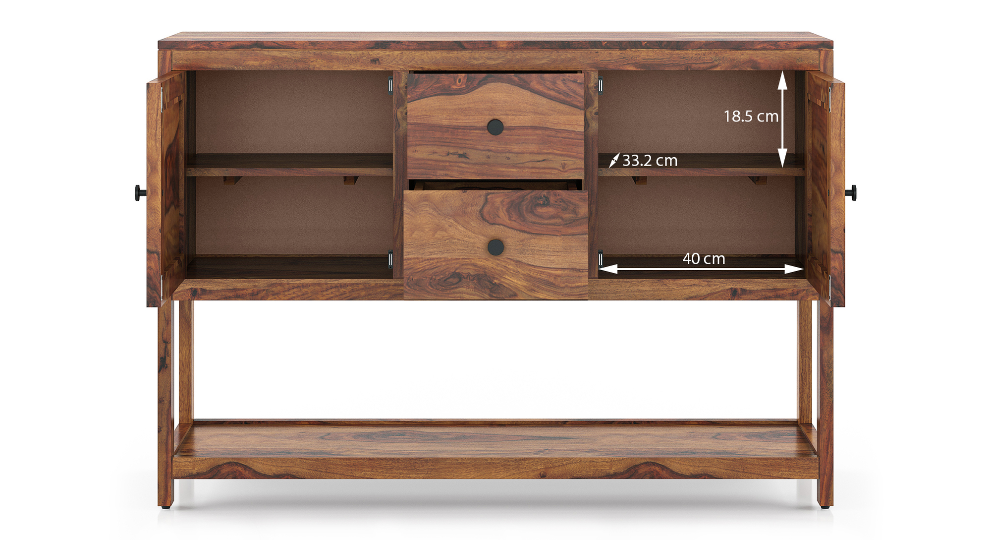 Mikella Solid Wood Sideboard in Teak Finish Urban Ladder