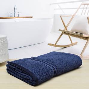 Bath Towels Design Navy 500 GSM Fabric Towel - Set of 1