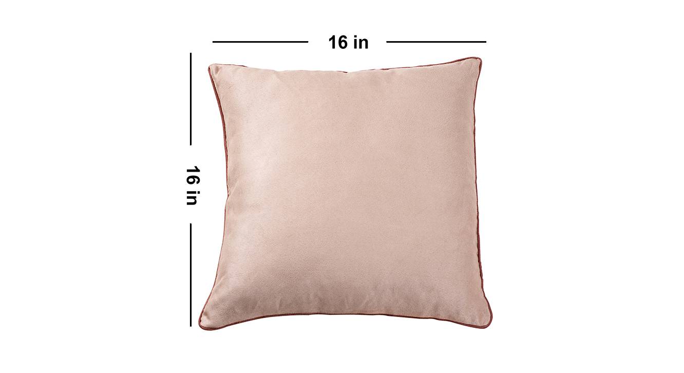 Harmony Beige Solid Faux Suede Cushion Cover - Urban Ladder