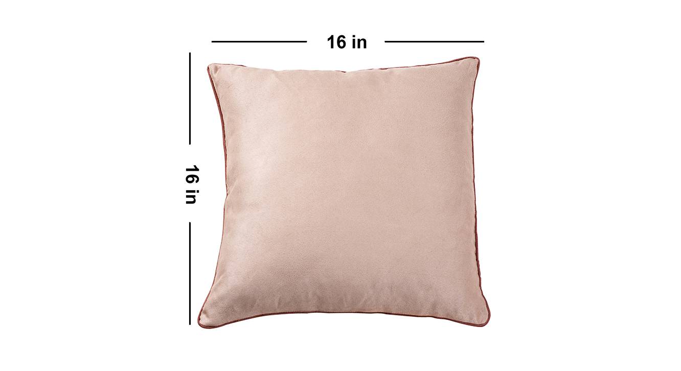 Harmony Beige Solid Faux Suede Cushion Cover Urban Ladder