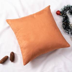 Nestroots Design Stella Orange Solid  Faux Suede Cushion Cover  - Set of 5 (Orange, 30 x 30 cm  (12" X 12") Cushion Size)
