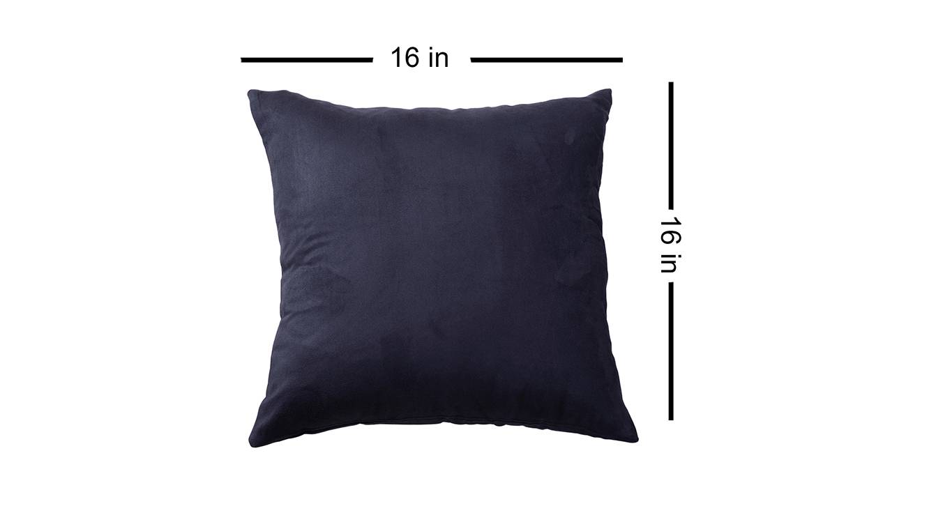 Zeus Blue Solid Faux Suede Cushion Cover - Set of 5 - Urban Ladder