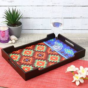 Trays Platters Design Amoura Brown Engineered Wood Serving Tray (Brown)
