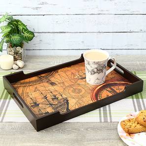 Trays Platters Design Sariyah Brown Engineered Wood Serving Tray (Brown)