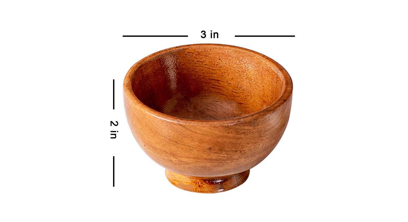 Teagan Brown Solid Wood Dip Bowls Set of 6 Urban Ladder