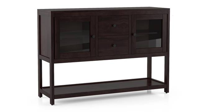 Mikella Solid Wood Glass Door Sideboard (Mahogany Finish) by Urban Ladder - Design 1 Side View - 550788