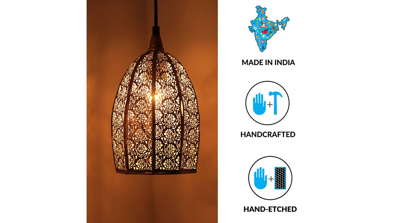 Pavel Gold Cast Iron Hanging Light Urban Ladder