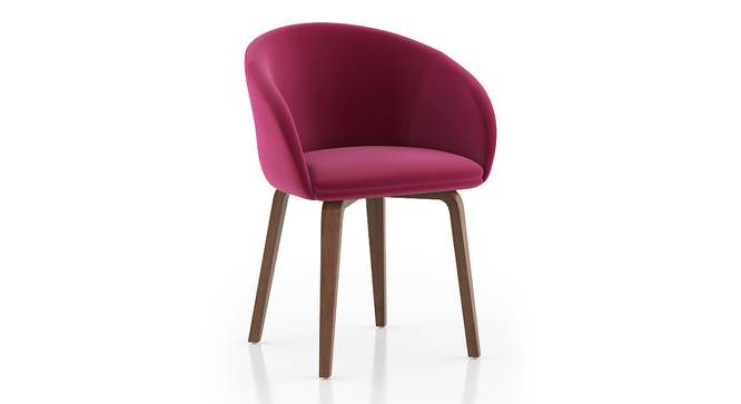 Meryl Lounge Chair (Raspberry, Dark Leg Shade) by Urban Ladder - Cross View Design 1 - 550866