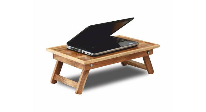 Cabello Free Standing Solid Wood Laptop Table in Natural Finish (Natural) by Urban Ladder - Front View Design 1 - 