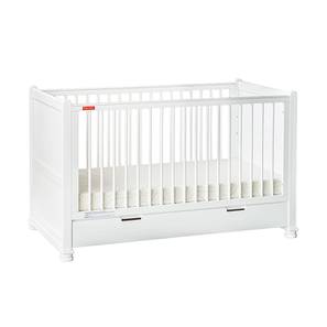 Baby Cot Design Solid Wood storage Bed in White Colour