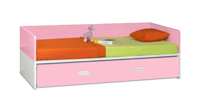 Saipan Bed with Trundle Bed 0.9m (Pink, Matte Finish) by Urban Ladder - Cross View Design 1 - 554002