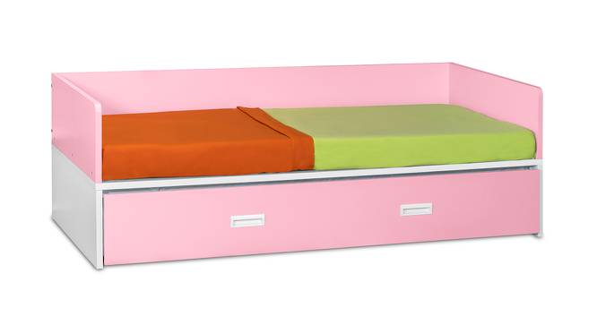 Saipan Bed with Trundle Bed 0.9m (Pink, Matte Finish) by Urban Ladder - Front View Design 1 - 554018