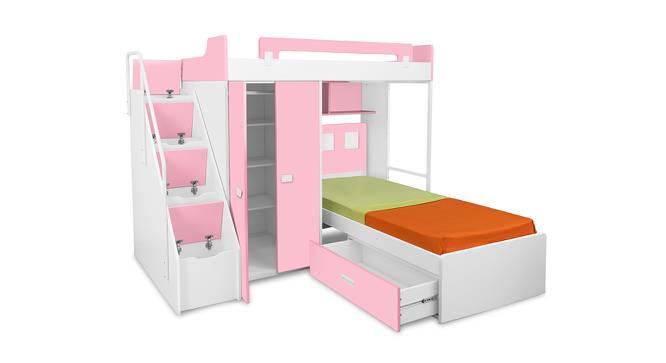 Diego Twin Bunk Bed (Pink, Matte Finish) by Urban Ladder - Front View Design 1 - 554109