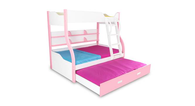 Mackinac Bunk with Trundle Bed (Pink, Matte Finish) by Urban Ladder - Front View Design 1 - 554115