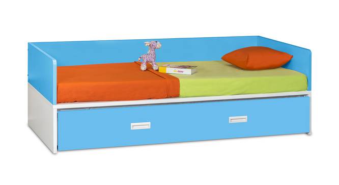 Jarvis Bed with Trundle Bed 0.9m (Blue, Matte Finish) by Urban Ladder - Cross View Design 1 - 554204