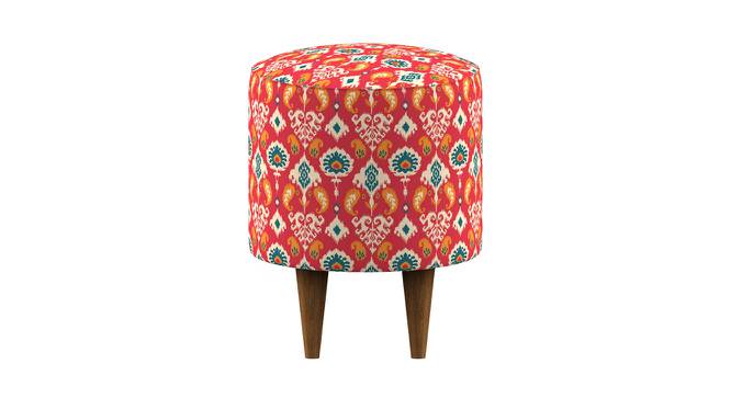 French Pouffe - Red Ikkat (Red Ikkat) by Urban Ladder - Cross View Design 1 - 554315