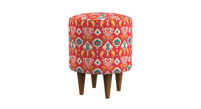 French Pouffe - Red Ikkat (Red Ikkat) by Urban Ladder - Front View Design 1 - 554331