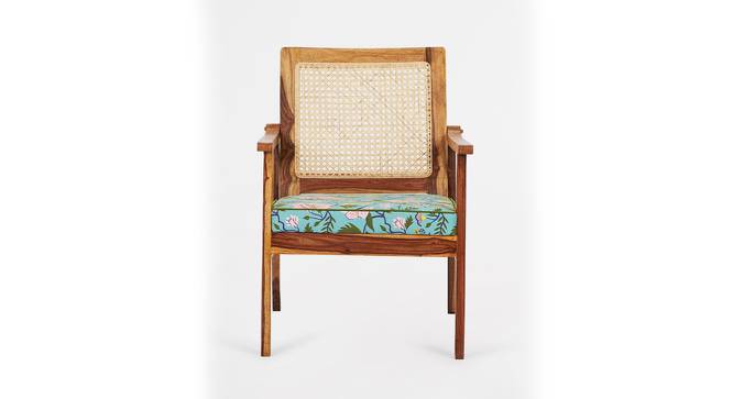 French Rattan Arm Chair -Spring Bloom (Blue) by Urban Ladder - Cross View Design 1 - 554421