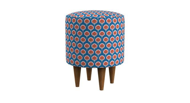French Pouffe - Blue Ikkat (Blue Ikkat) by Urban Ladder - Front View Design 1 - 554429