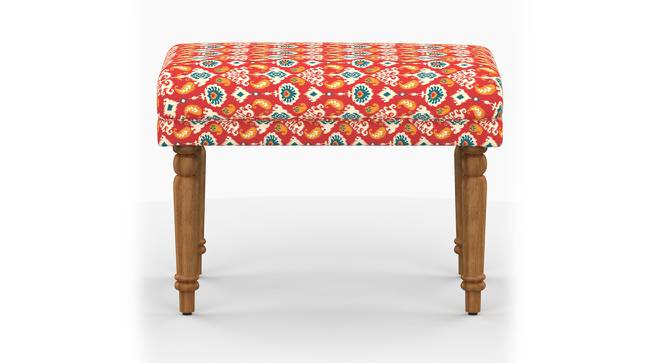 Nawaab Bench Small - Red Ikkat (Polished Finish) by Urban Ladder - Cross View Design 1 - 554507
