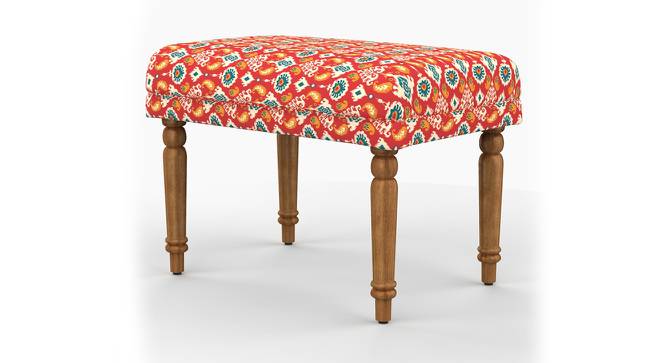 Nawaab Bench Small - Red Ikkat (Polished Finish) by Urban Ladder - Front View Design 1 - 554522