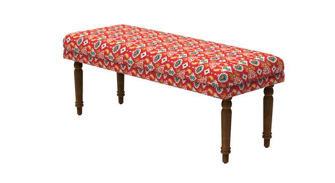 Nawaab Bench - Red Ikkat (Polished Finish) by Urban Ladder - Front View Design 1 - 554530