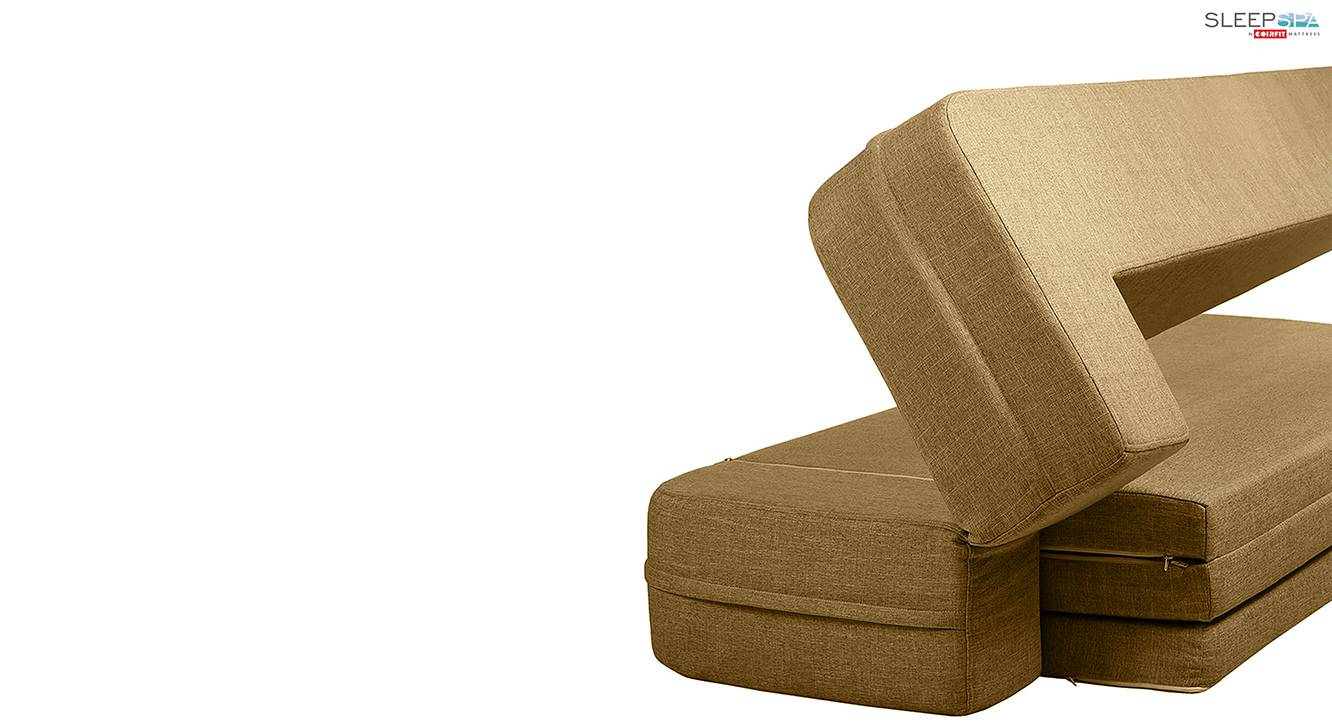 Brendan 3 Seater Fold Out Sofa cum Bed In Beige Colour Urban Ladder