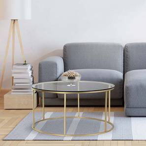 Glass Center Table Design Windsor Round Metal Coffee Table in Powder Coating Finish