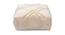 Cillian Cotton Fabric Pouffe in White Colour (Beige) by Urban Ladder - Cross View Design 1 - 555907
