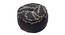 Christina Cotton Fabric Pouffe in Black Colour (Black) by Urban Ladder - Front View Design 1 - 555916