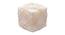 Christopher Cotton Fabric Pouffe in White Colour (Beige) by Urban Ladder - Front View Design 1 - 555917