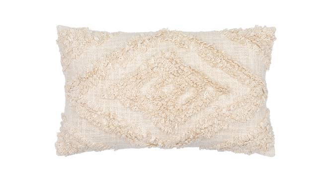 KennyWhiteSolid12x20 inchesCottonCushion Cover (White, 50 x 30 cm  (20" X 12") Cushion Size) by Urban Ladder - Cross View Design 1 - 556043