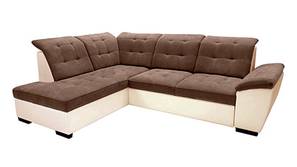 Ventonsia 5 Seater Fabric + Leatherette Sofa (Brown & Cream)