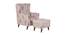 Opulence Fabric Wing Chair with Ottoman in Pink Colour (Pink) by Urban Ladder - Front View Design 1 - 556196