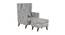 Opulence Fabric Wing Chair with Ottoman in Blue Colour (Blue) by Urban Ladder - Front View Design 1 - 556198
