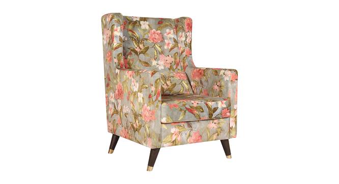 Opulent Fabric Wing Chair with Ottoman in Gold Colour by Urban Ladder - Front View Design 1 - 556201