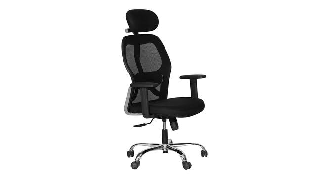 Matrix Torin Foam Swivel Office Chair with Headrest in Black Colour (Black) by Urban Ladder - Front View Design 1 - 556202