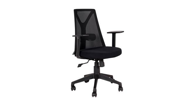 Libra Foam Swivel Office Chair in Black Colour (Black) by Urban Ladder - Front View Design 1 - 556205