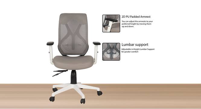 Spider Foam Swivel Office Chair in White Colour (Beige) by Urban Ladder - Front View Design 1 - 556209